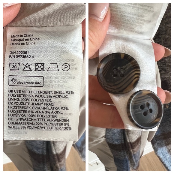 🏷️ SOLD • H&M • Oversized Coat Shacket in Blue Plaid • Small - Picture 12 of 13